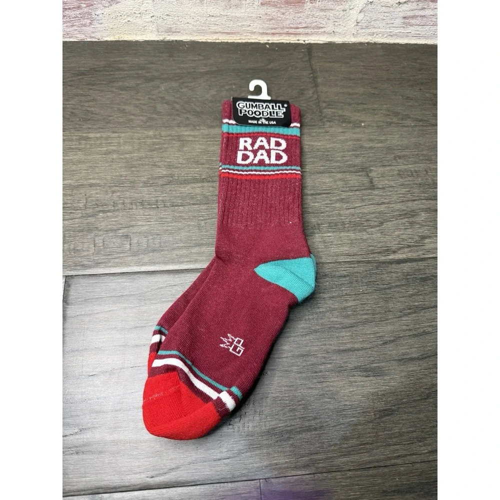 RAD DAD Socks by Gumball Poodle Unisex Ribbed Gym Crew Socks Novelty Gift